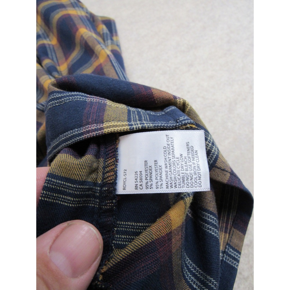 Royal Robbins Mens XXL Active Fit Plaid Snap Front Hiking Shirt Blue Yellow - Picture 5 of 8